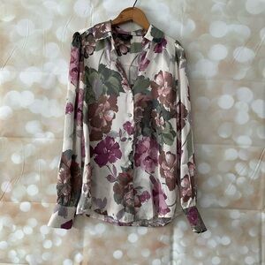 Haver London Floral Button Down Blouse